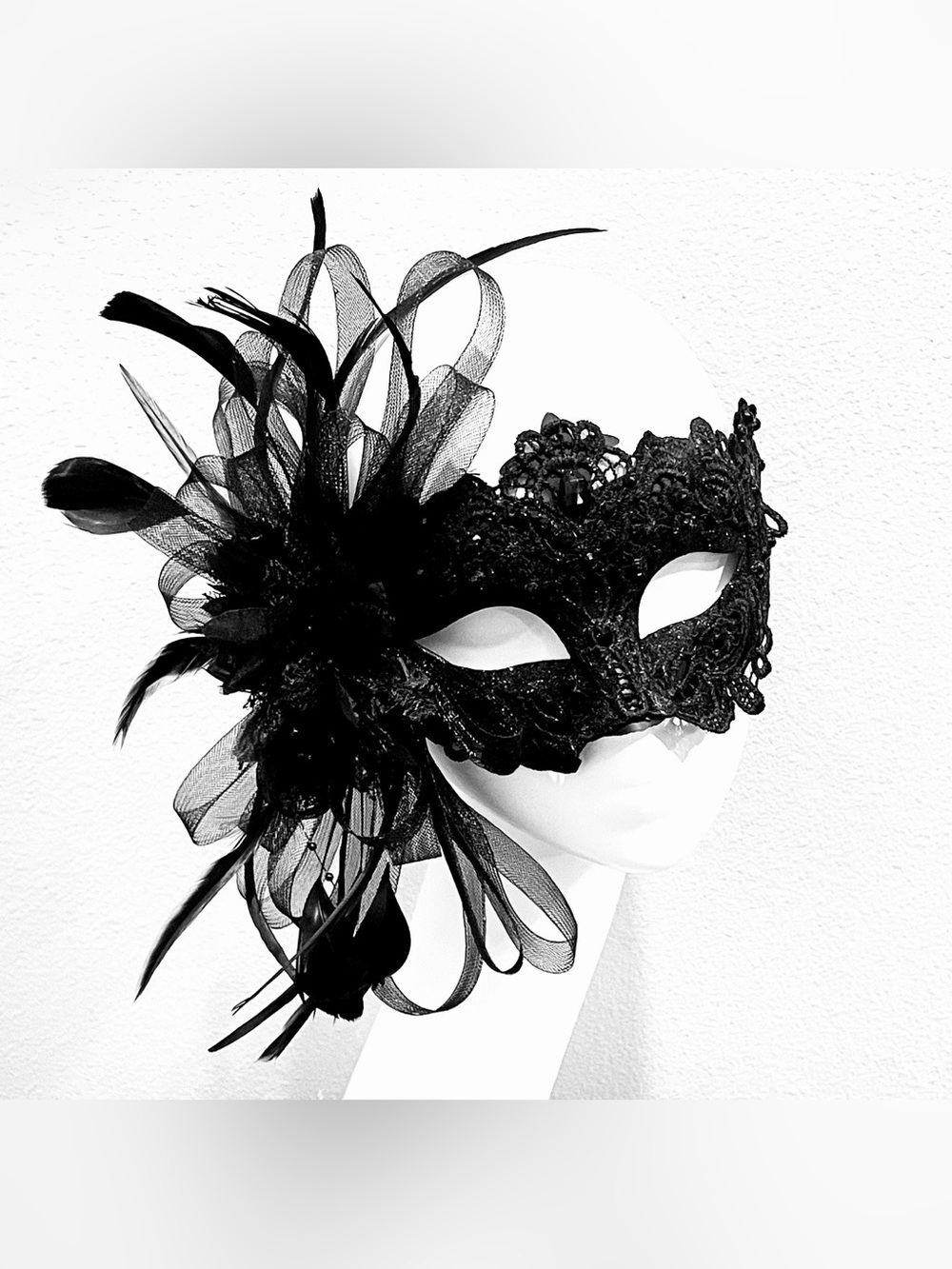 Black Floral Masquerade Mask